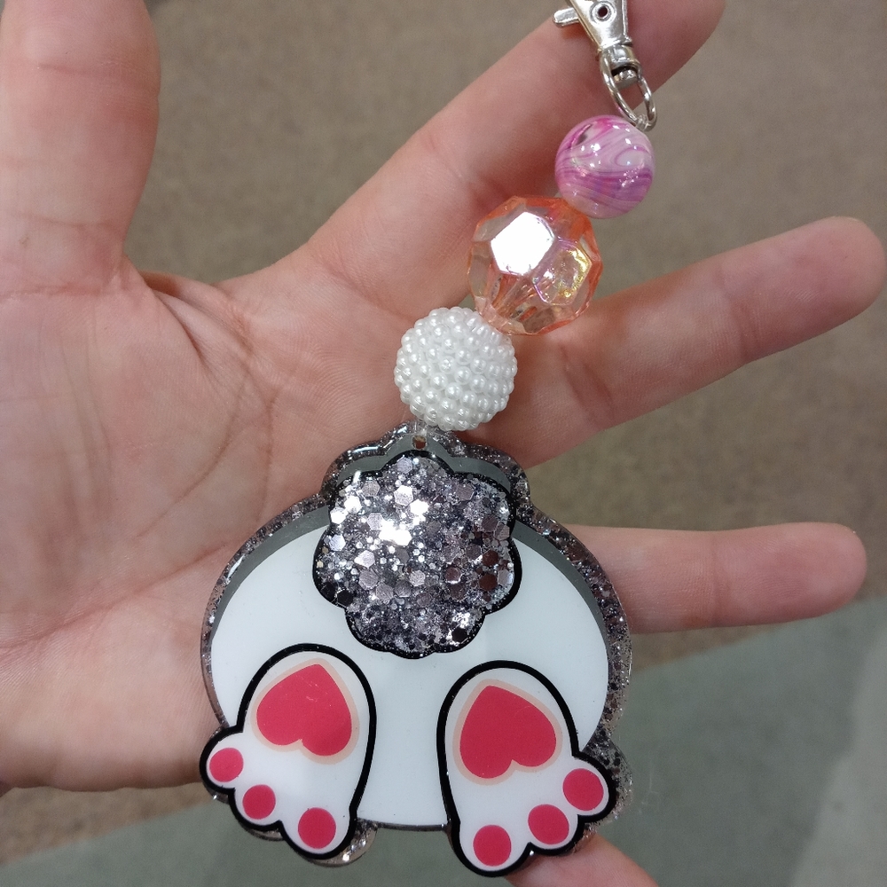 Bunny butt keychain